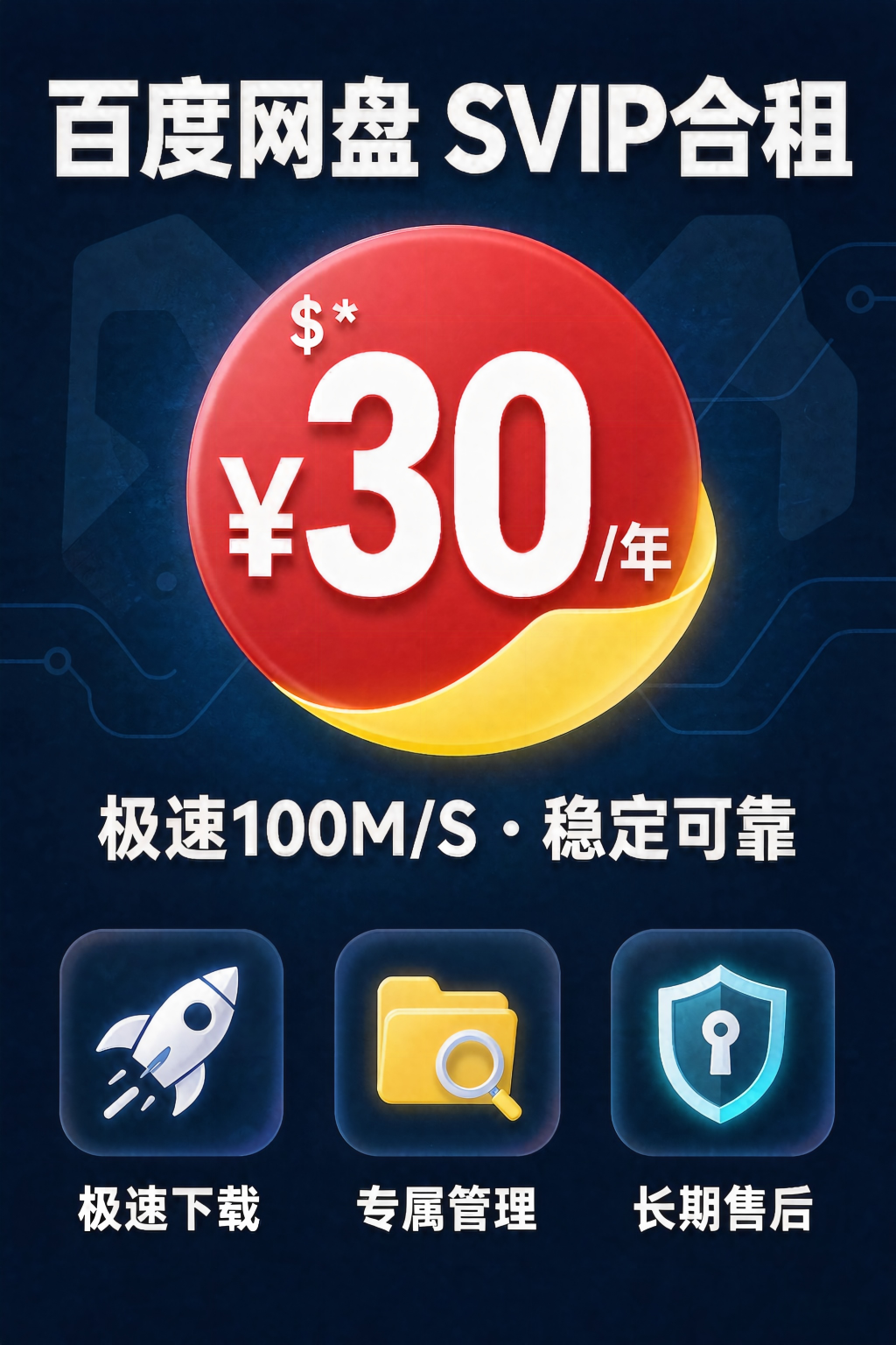 百度网盘 SVIP 下载|30 元 / 年|稳定可靠
